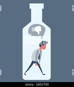 Alcoholism. Conceptual illustration for alcoholism. Stock Vector