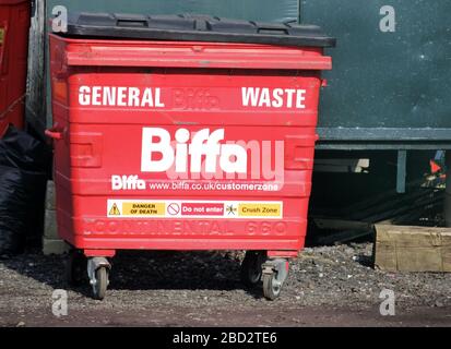 Biffa Commercial Waste Refuse Bin, UK Stock Photo