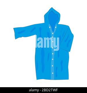 Blue raincoat, mandatory on a mountain hike Stock Vector