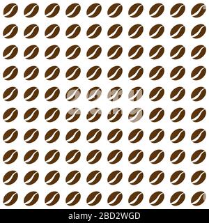 Seamless pattern of coffee beans. Stock illustration for wrapper, screen saver, background, texture, and embossing. Flat design Stock Vector