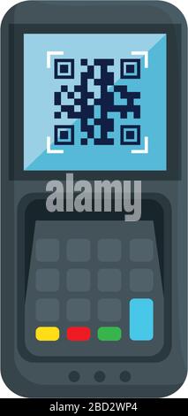 qr code inside dataphone vector design Stock Vector