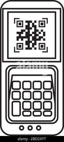 qr code inside dataphone vector design Stock Vector