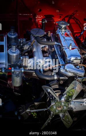 Red Car Engine Stock Photo