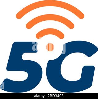 5G network connection business symbol. 5th generation wireless internet technology icon. Vector 5 G communication emblem design template isolated Stock Vector