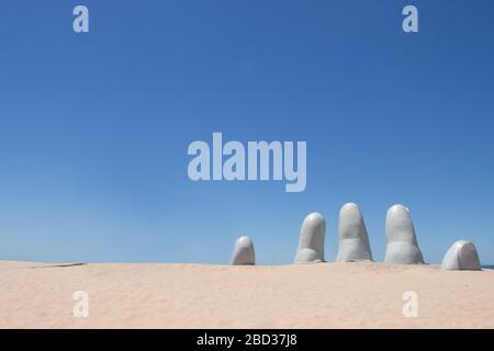 La Mano (The hand) Uruguay Punta Del Este Stock Photo