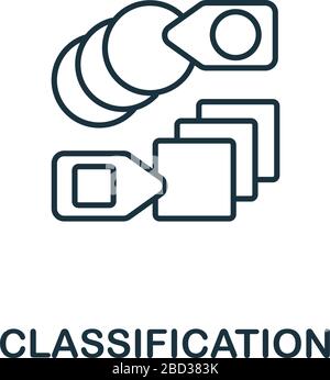 Classification icon from machine learning collection. Simple line Classification icon for templates, web design and infographics Stock Vector