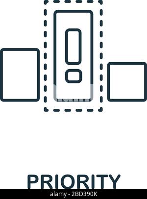 Proiority icon from machine learning collection. Simple line Proiority icon for templates, web design and infographics Stock Vector