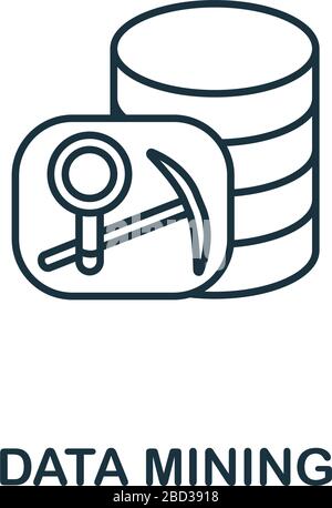 Data Mining icon from machine learning collection. Simple line Data Mining icon for templates, web design and infographics Stock Vector
