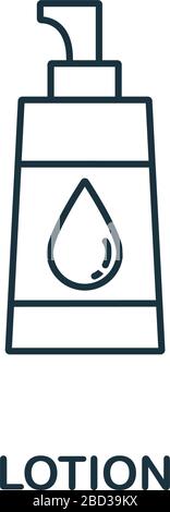 Lotion icon from makeup and beauty collection. Simple line element Lotion symbol for templates, web design and infographics Stock Vector
