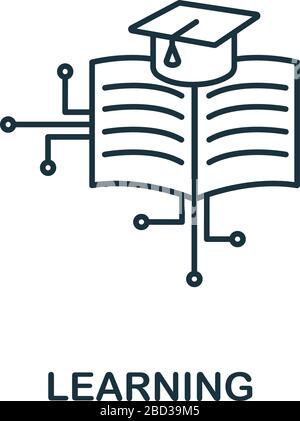 Learning icon from machine learning collection. Simple line Learning icon for templates, web design and infographics Stock Vector