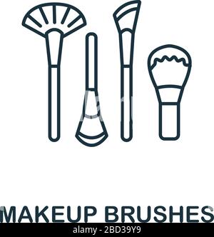 Makeup Brushes icon from makeup and beauty collection. Simple line element Makeup Brushes symbol for templates, web design and infographics Stock Vector