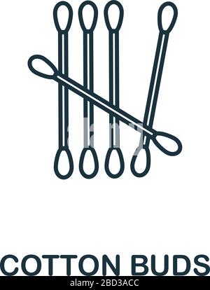 Cotton Buds icon from makeup and beauty collection. Simple line element Cotton Buds symbol for templates, web design and infographics Stock Vector