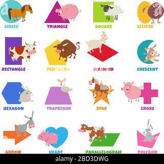 Circle the animals, game for children farm with animals cartoon style ...