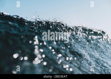 Close up of a wave blue at sea Stock Photo