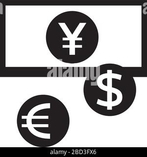 exchange counter, bank , exchange money icon / public information symbol Stock Vector