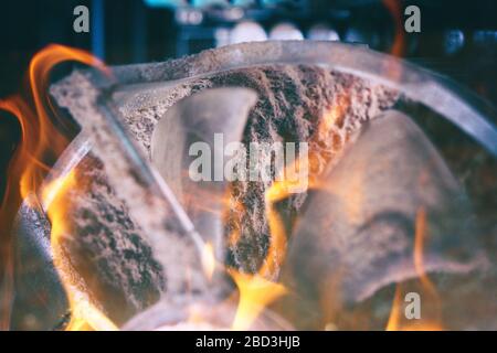 Old computer system unit with dust inside Stock Photo