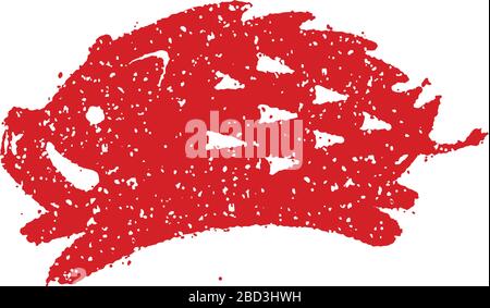 Wild boar stamp vector illustration for new year card Stock Vector