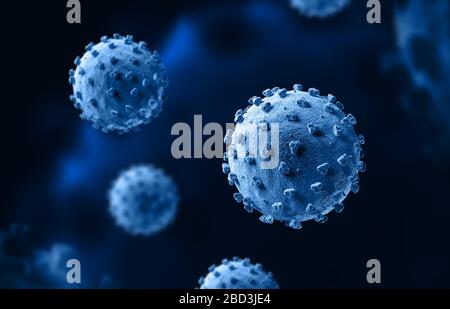 SARS-CoV-2. COVID-19. Coronavirus disease. 2019-2020. 3d illustration. Stock Photo