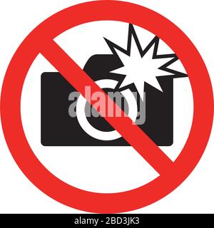 Prohibition sign (pictogram) / Do not use flash photographs Stock Vector