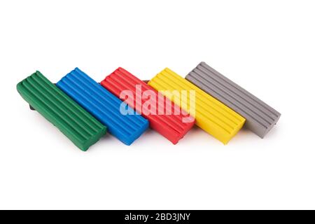 Multi-colored plasticine isolated on a white background Stock Photo