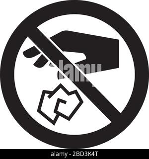 Prohibition sign (pictogram) / Do not throw rubbish Stock Vector