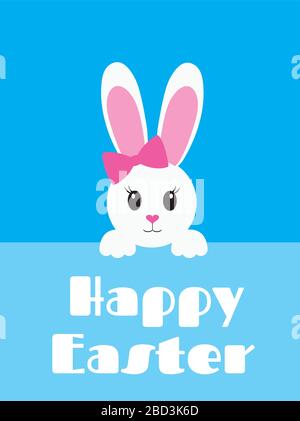 vector illustration of an Easter bunny. Cute bunny Easter background. Stock Vector