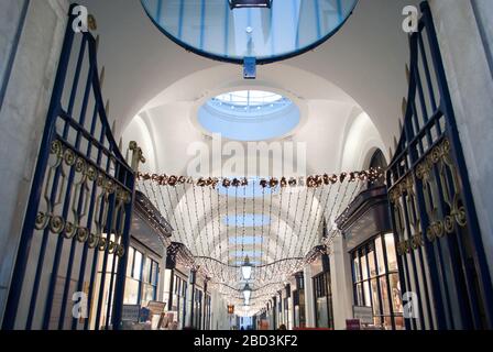 Christmas Decorations Retail Shopping Shops Arcade Royal Opera Arcade, St James's, London SW1Y 4UY Designed By John Nash Royal Opera House Stock Photo