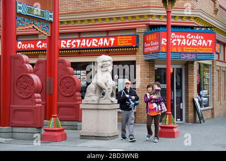 Garden Restaurant in Chinatown, Victoria, Vancouver Island, British Columbia, Canada, North America Stock Photo