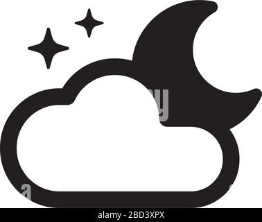 Weather icon ( night) /  ( moon and cloud ) Stock Vector