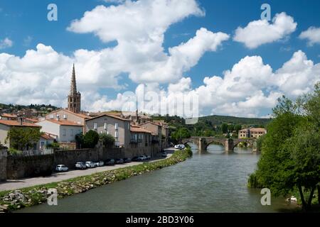 View of Limoux France along the Aude River Stock Photo