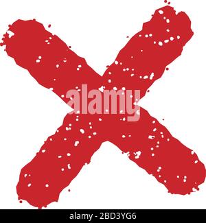 rubber stamp icon ( X , close , prohibited) Stock Vector