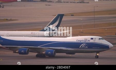 Chek Lap Kok airport traffic Stock Photo
