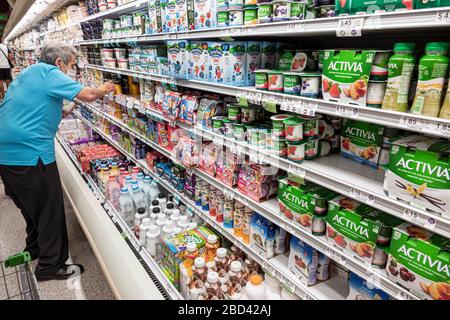Miami Beach Florida,Publix grocery store supermarket,senior seniors old citizen citizens pensioner pensioners retired elderly,man men male adult adult Stock Photo