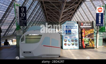 Odawara Station. A railway station in Odawara, Kanagawa, Japan. It is a gateway station to the Hakone area. Kanagawa Prefecture, Japan Stock Photo