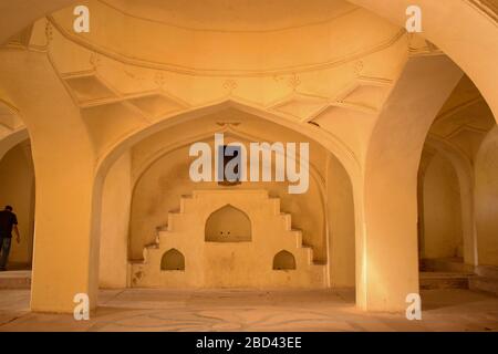 Beautiful Architecture Of Corridor At An Ancient Historical Seven Tombs in Hyderabad India stock photograph Stock Photo