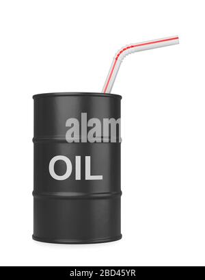 Oil Drink on White Background 3D Illustration Stock Photo