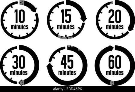 Set Of 10 And 20 Minutes Timer Vector Illustration Easy Ro Edit Stock Vector Image Art Alamy