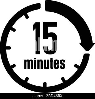 Premium Vector  Clock icon with 15 minute time interval. quarter of hour.  countdown timer or stopwatch symbol