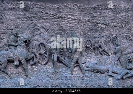 Plaque at Maryland Monument, Antietam National Battlefield, Maryland Stock Photo