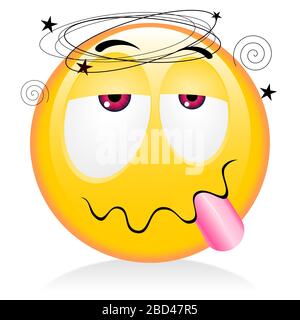 Emoji, emoticon - drunkard Stock Photo