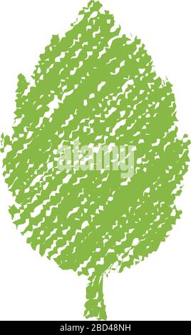 Leaf illustration (handwriting style / Colored pencil stroke) Stock Vector