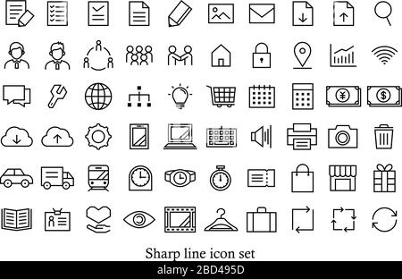 thin line sharp vector icons for web designing Stock Vector