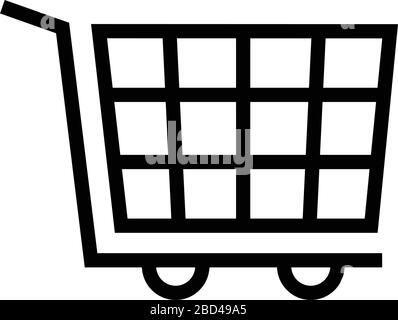 thin line sharp vector icon / shopping cart Stock Vector