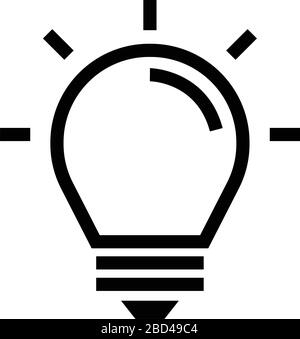 thin line sharp vector icon / lightbulb, innovation, inspiration Stock Vector