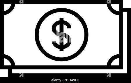 thin line sharp vector icon / money, payment, us dollar Stock Vector