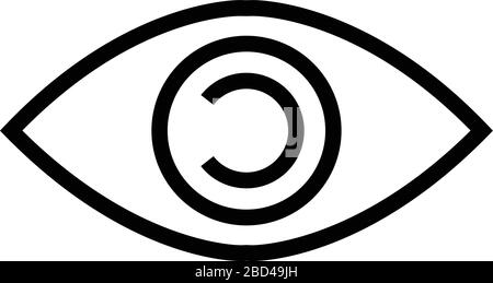 thin line sharp vector icon / eye, vision, view Stock Vector