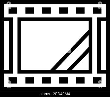 thin line sharp vector icon / film, movie, video Stock Vector