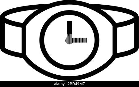 thin line sharp vector icon / watch, time, smart watch Stock Vector