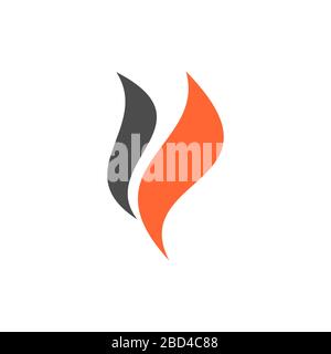 Fire flame swoosh icon logo template design eps 10