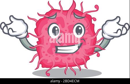 A picture of grinning pathogenic bacteria cartoon design concept Stock Vector